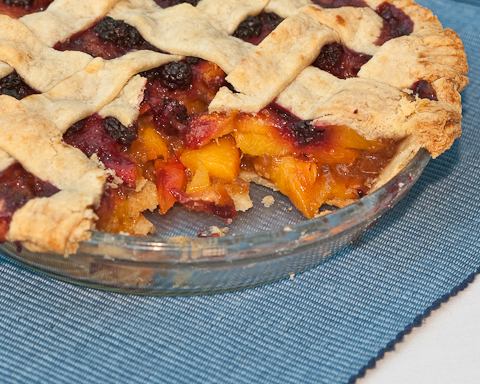 Peach Pie with Blackberries and Ginger