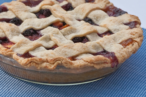 Peach Pie with Blackberries and Ginger