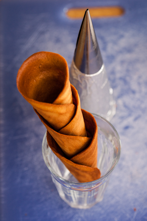 Blackberry Swirl Ice Cream and Gingersnap Ice Cream Cones