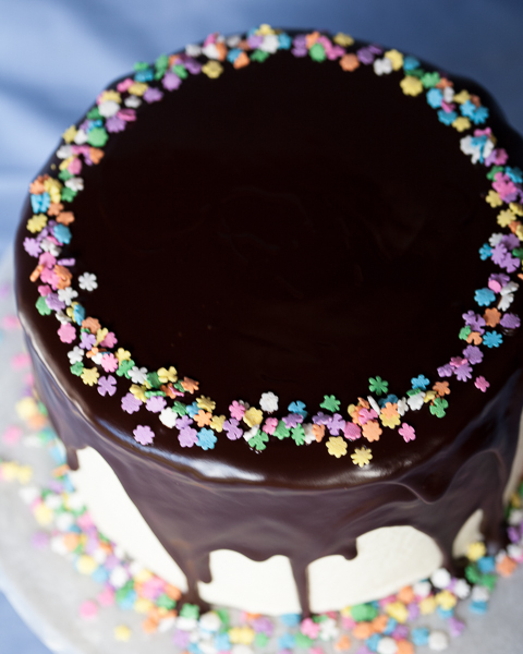 Ganache Glazed Chocolate Cake