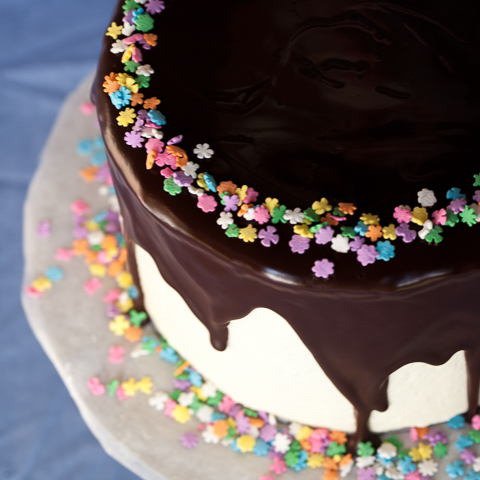 Ganache Glazed Chocolate Cake