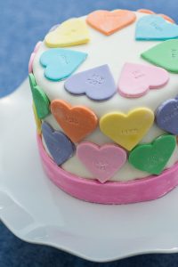 Conversation Hearts Cake