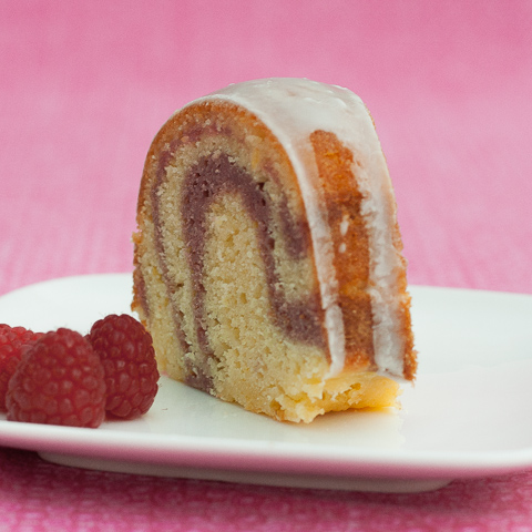 Raspberry Swirl Bundt Cake