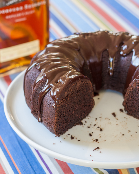 Chocolate Whiskey Bundt Cake with Whiskey Caramel Sauce | Love and Olive Oil