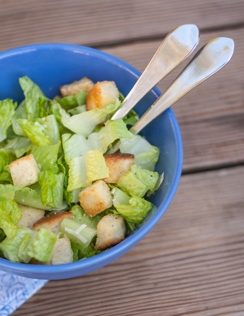 Caesar Salad with Homemade Croutons